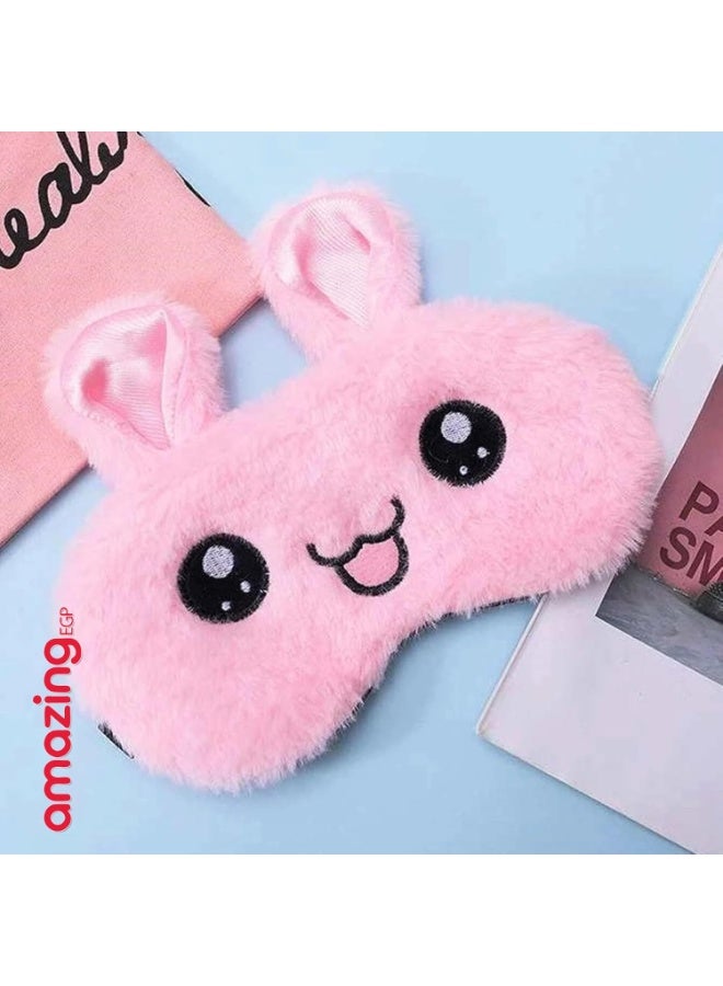 amazing.EGP AmazingEGP | Cute Cartoon Rabbit Sleep Eye Mask, Polyester and Cotton, Adjustable Strap, Multicolor, Lightweight and Breathable, for Home, Travel, Office Naps (PINK) - Image 2